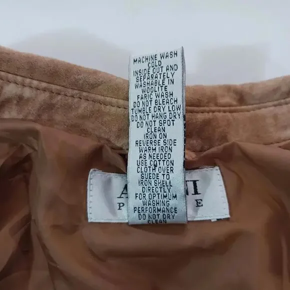 Alfani Petite Women's Brown Full Button Leather Jacket Pockets Size P - Picture 4 of 16